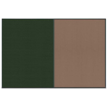 United Visual Products Enclosed Corkboard, 1 Door, 60"x36", 4" Fra UV3403-GOLD-KEYLIME